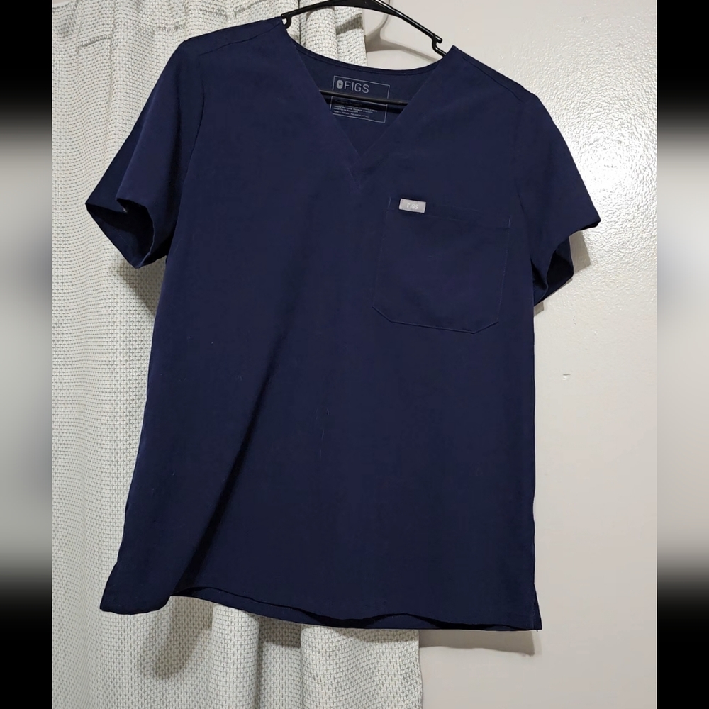 Figs Scrub Top Medium Navy Blue